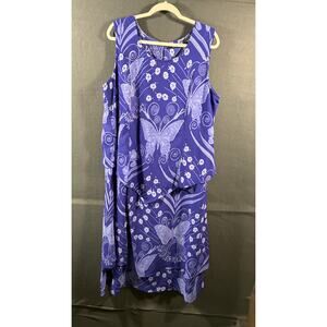 pyramid collection women midi dress XL y2k butterflies fairy whimsical dainty